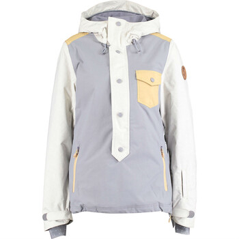 Rozpinana biało-szara kurtka z suwakiem