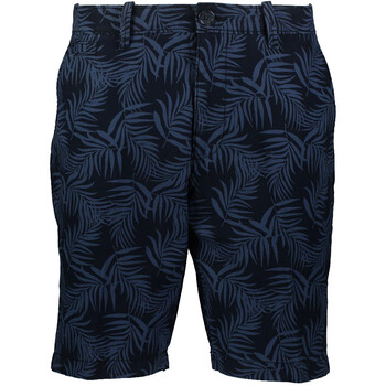 Granatowo-czarne szorty z motywem w palmy