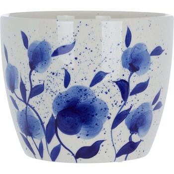 Bialo-blekitna doniczka