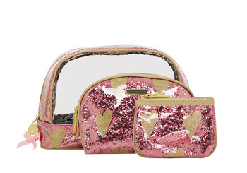 Zestaw różowych kosmetyczek