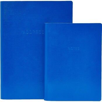 Zestaw niebieski notatnik i książka adresowa