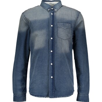 Jeansowa koszula z przetarciami