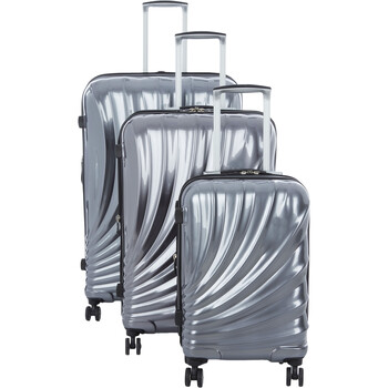 Set Of Three Silver Bolero Suitcases