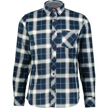 Granatowo biała koszula w kratę