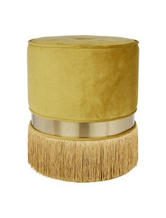 Złota pufa z frędzlami