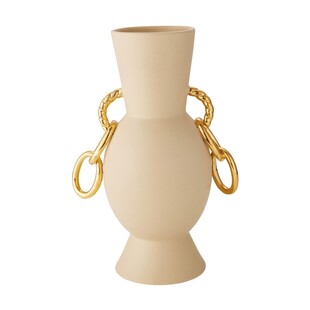 TK Maxx Bialy wazon ceramiczny ze zlotymi uchwytami 99.99 ZL