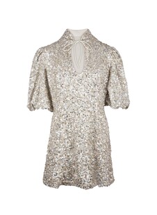 TK Maxx Gold label damska srebrna cekinowa sukienka 899.99PLN