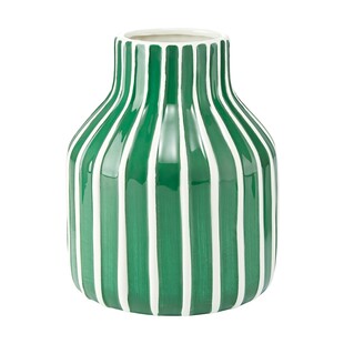 Tk Maxx Jungle zielono-bialy ceramiczny wazon w paski 74,99PLN