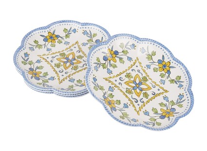 TK Maxx niebieskie talerze piknikowe w kwiaty 59.99PLN