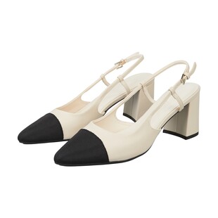 Tk Maxx obcasy w kolorze kosci sloniowej z czarnym czubkiem 169.99PLN