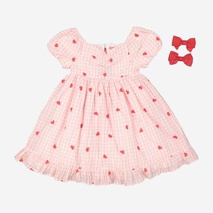 TK Maxx rozowa sukienka w krate z motywem serc 59.99PLN