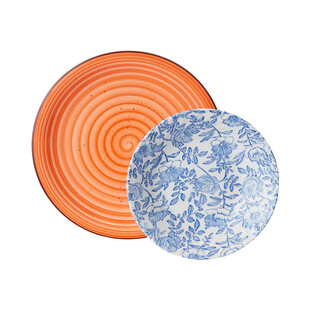 TK Maxx pomaranczowy i niebieski talerz 19.99zl