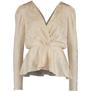 Kremowa bluzka w groszki