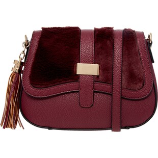 Burgundowa torebka z eko skóry