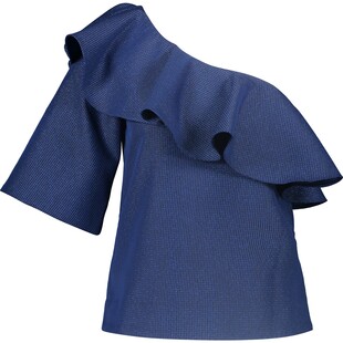 Granatowa bluzka na jedno ramię