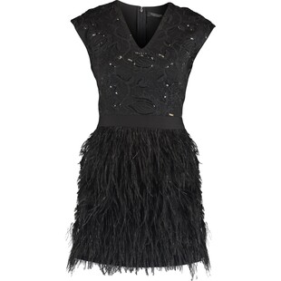 Mini sukienka z cekinami i piórkami