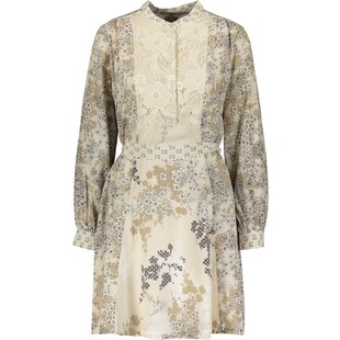 Kremowa sukienka odcięta w pasie