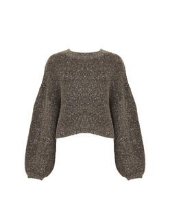 Cekinowy szary sweter