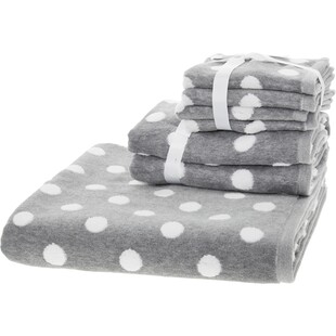 Szare ręczniki w kropki