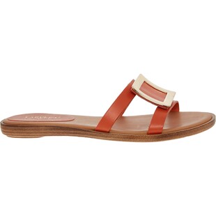 Pomarańczowe klapki z klamrą