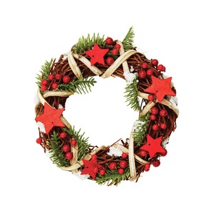 Maly wieniec z czerwonymi ozdobami