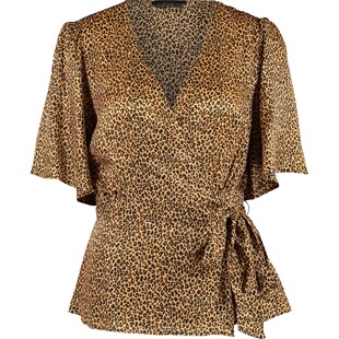 Wiązana bluzka ze zwierzęcym wzorem