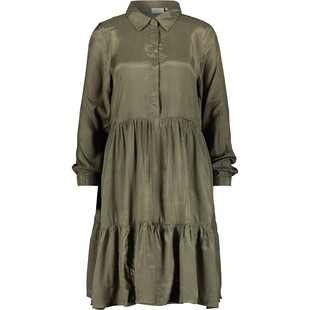 Ciemnozielona koszulowa sukienka