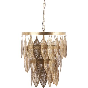 Żyrandol ze złotymi liśćmi