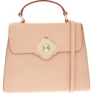 Różowa skórzana torebka na ramię