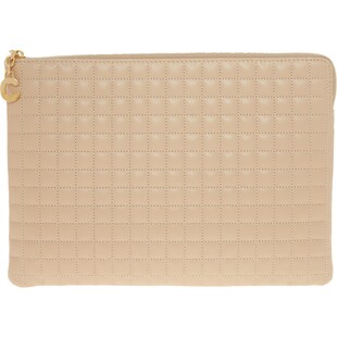 Skórzana pikowana torebka w kolorze nude