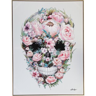 Obraz czaszka i kwiaty