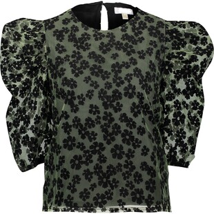 Ciemnozielona bluzka w kiwaty