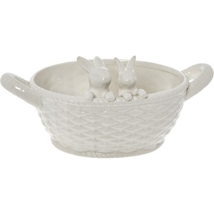 Miska z zającami wielkanocnymi