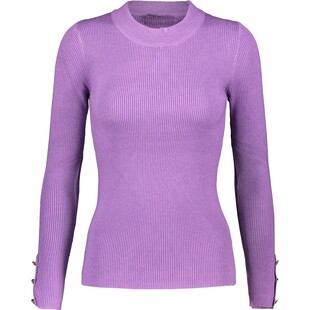 Fioletowy prążkowany sweter