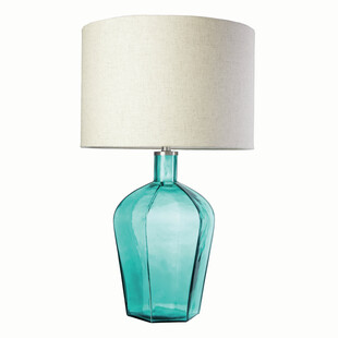 Lampa z zielonym szklanym dołem