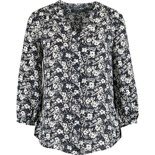 Czarna bluzka w kwiaty