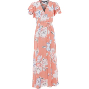 Różowa sukienka wiązana w pasie