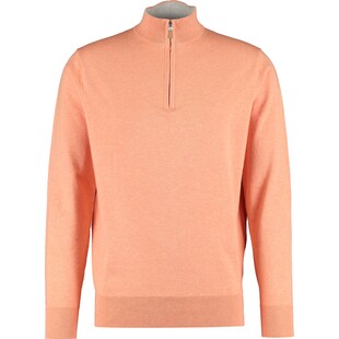 Koralowy sweter z suwakiem