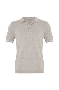 Szary t-shirt polo
