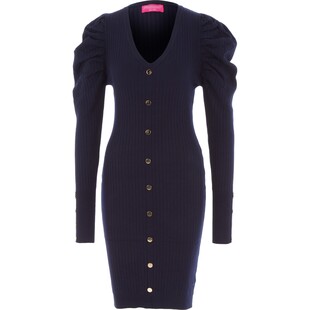 Granatowa sukienka z guzikami