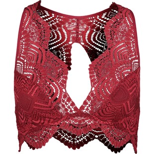 Czerwony koronkowy bralet