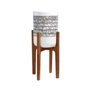 Duża doniczka na drewnianych nóżkach