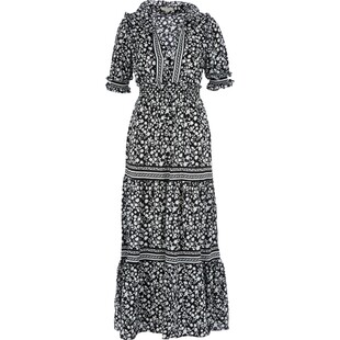 Czarno-biała sukienka w kwiaty