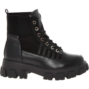 Czarne skórzane botki motocyklówki