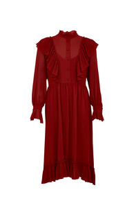 Czerwona sukienka z falbanami