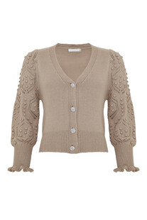 Bezowy damski kardigan