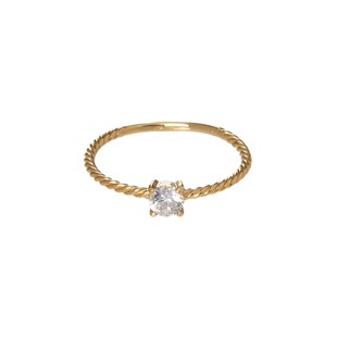 Złoty pierścionek z cyrkonią