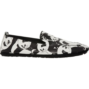 Skórzane buty ze wzorem w pandę