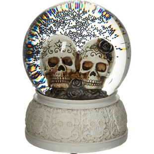 Halloweenowa szklana kula z czaszkami