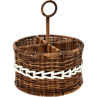 Okrągły pleciony koszyk